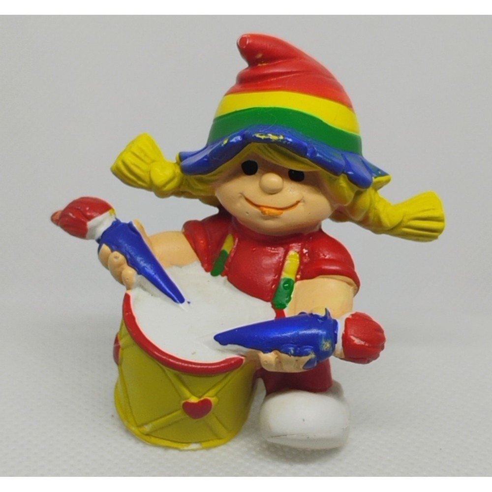 Vintage 1980 Wallace Berrie Rainbow Brite Drummer Girl 2.5" PVC Figure